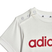 Conjunto de t-shirt e calções de algodão orgânico adidas 3-Stripes Essentials Lineage