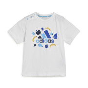 Conjunto de t-shirt e calções estampados para bebé adidas Essentials