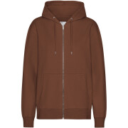 Sweatshirt com capuz e fecho de correr Colorful Standard Classic Organic Cinnamon Brown