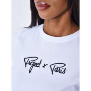 T-shirt básica com logótipo bordado para mulher Project X Paris Signature