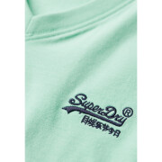 T-shirt de algodão orgânico com gola em V e logótipo Superdry Essential