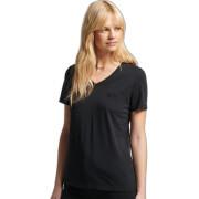 T-shirt de pescoço em v feminina com bolso no peito Superdry Studios