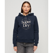Sweatshirt com capuz para mulher com logótipo metálico Superdry Luxe