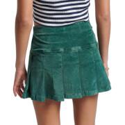 Mini-saia plissada de bombazina feminina Superdry Vintage