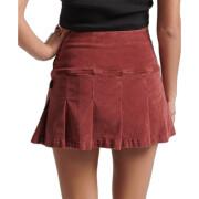 Mini-saia plissada de veludo feminino Superdry Vintage