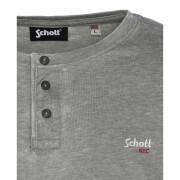 T-shirt de manga comprida com colarinho tunisiano e bordado no peito Schott
