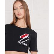 Camiseta feminina de veludo chenille e algodão orgânico Superdry Sportstyle